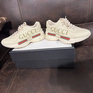 Rhyton Gucci Logo Leather Sneaker size 39 women